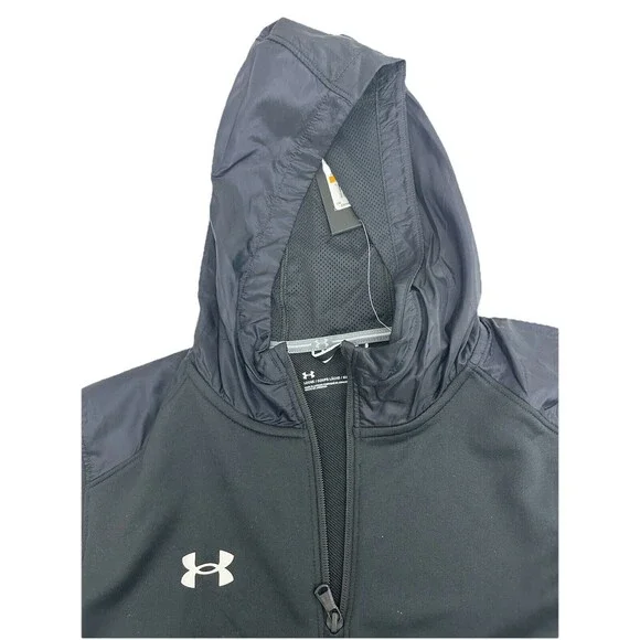 New Men's Under Armour AU Command Short‎ Sleeve Black Hoodie Size Small New